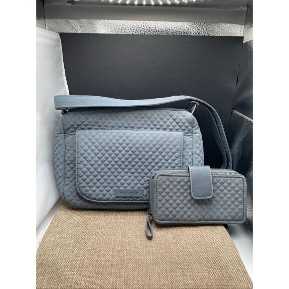 Vera Bradley Set Crossbody Bag and Wallet Gray RFID Adjust Strap - Picture 16 of 16